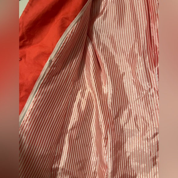 Veronica Beard $598 Linen Blend Sedgwick Blazer Red Orange Silver Buttons Preppy - Picture 9 of 10